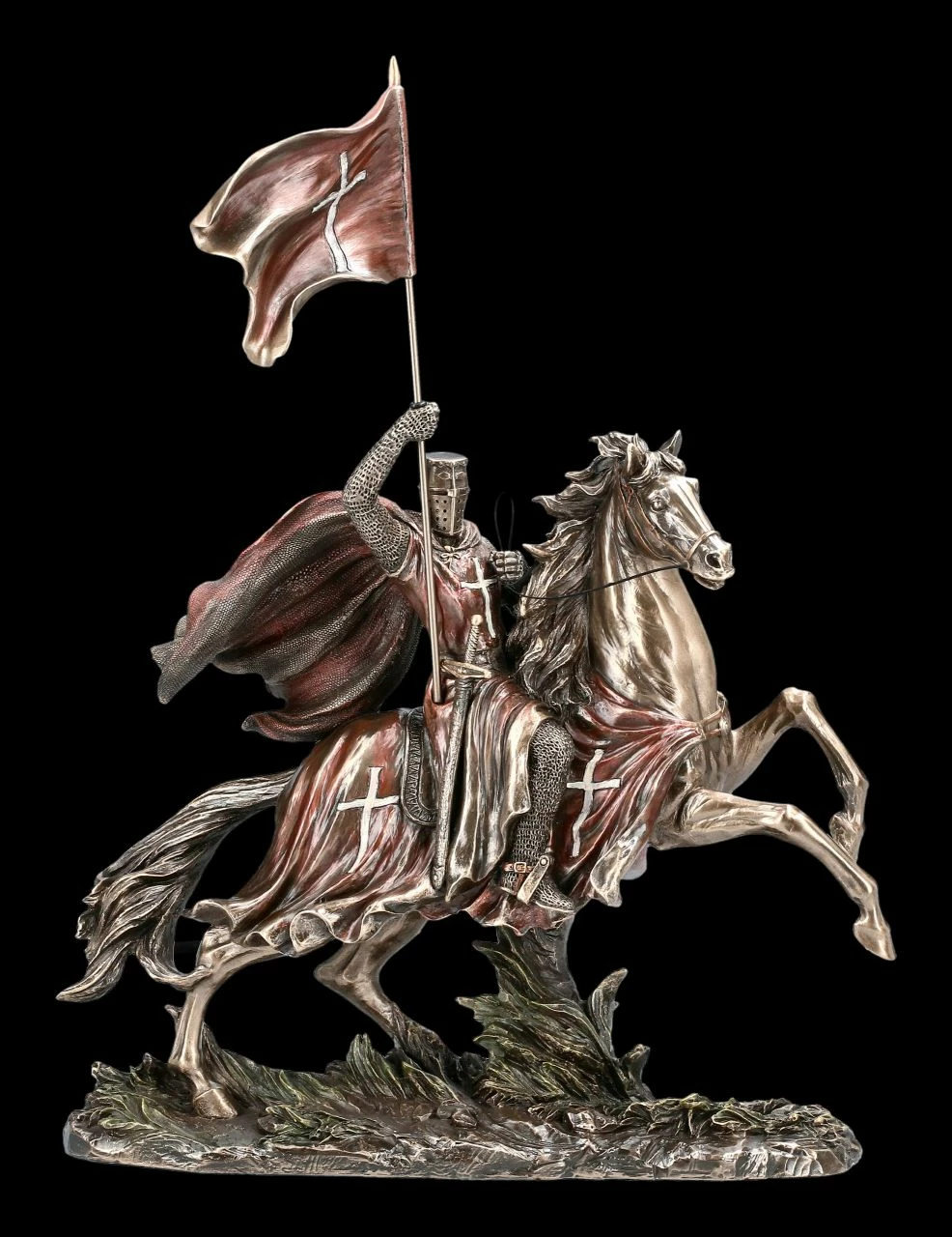 Ritter Figur - Templer Reiter Mit Flagge