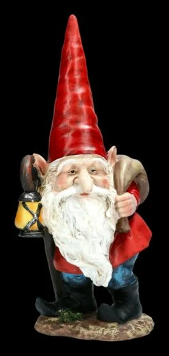 Zwergen Figur Mit Laterne Und Beutel