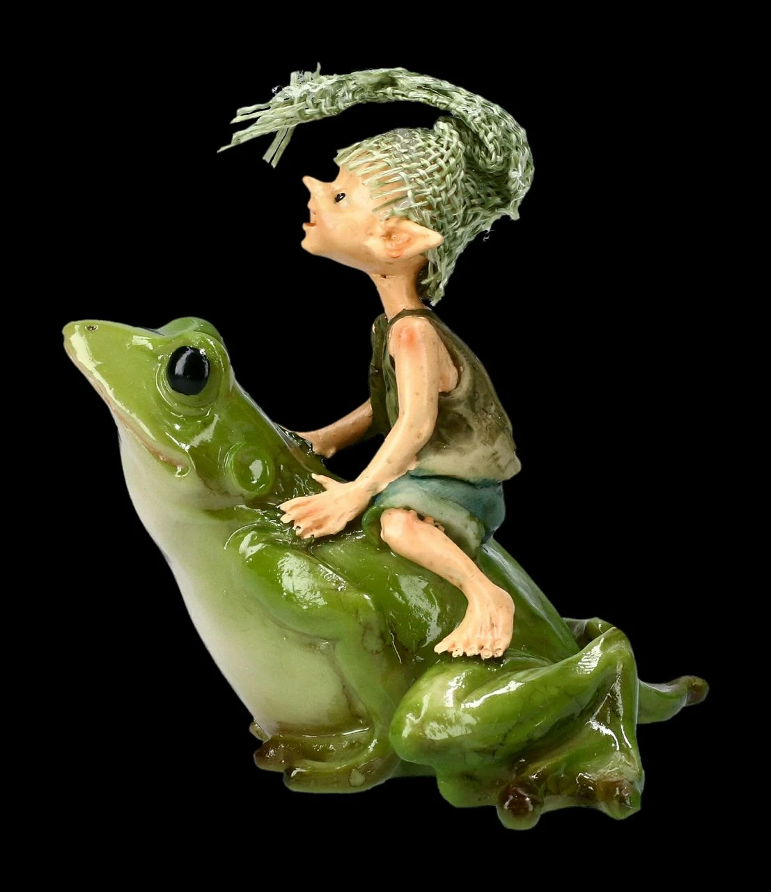 Pixie Kobold Figur Reitet Auf Frosch - Und Hopp....! – Bild 3