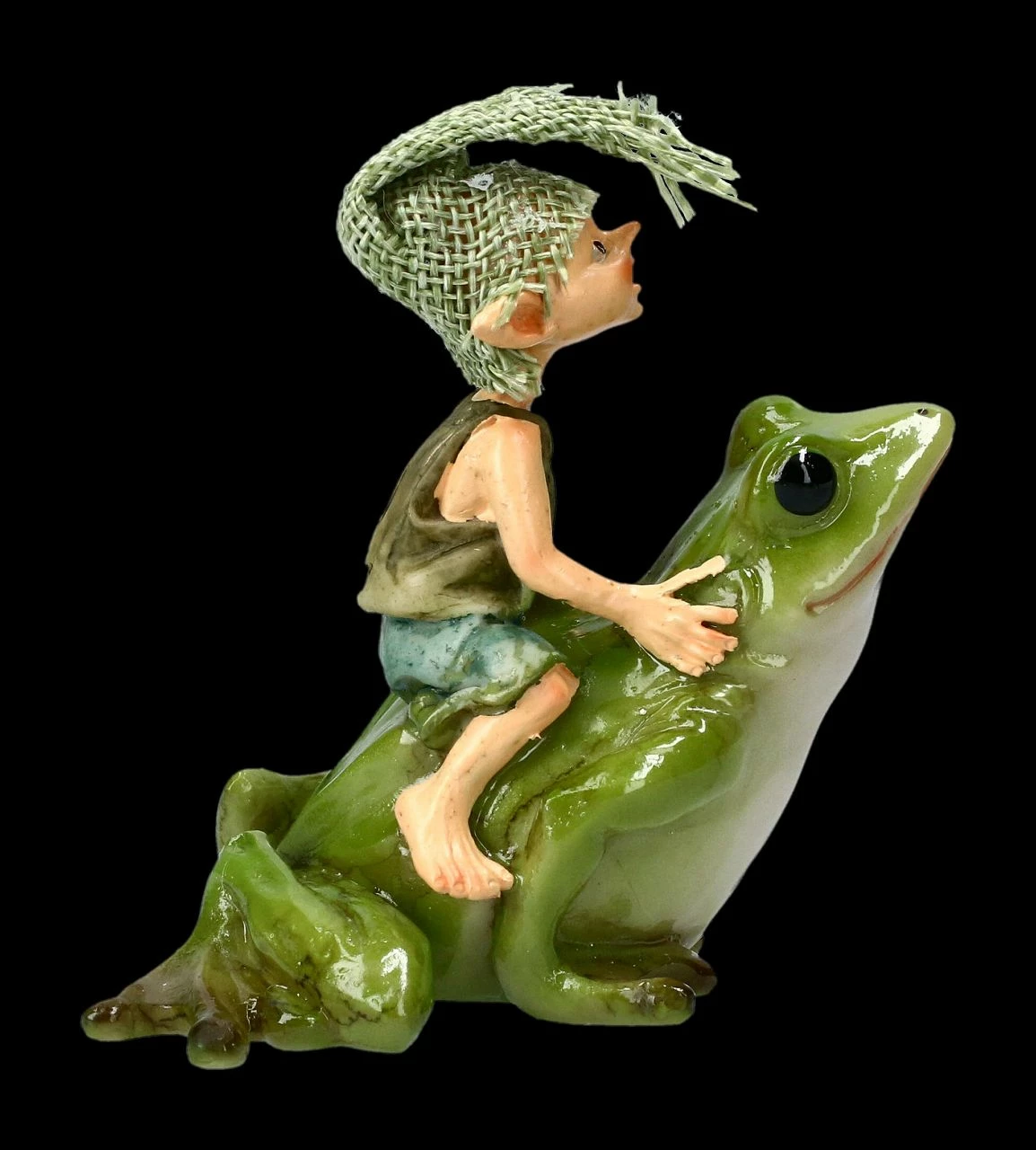 Pixie Kobold Figur Reitet Auf Frosch - Und Hopp....! – Bild 5