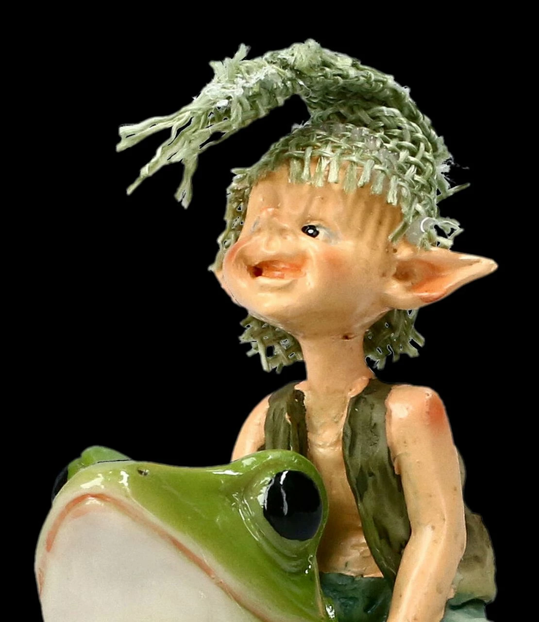 Pixie Kobold Figur Reitet Auf Frosch - Und Hopp....! – Bild 7