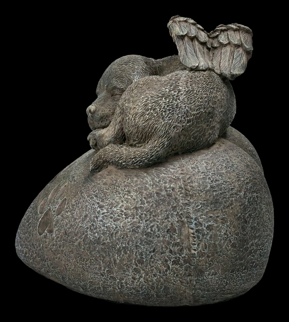 Tier Urne - Hunde-Engel Auf Herz In Steinoptik – Bild 2