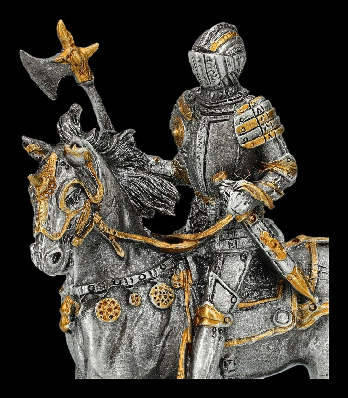 Zinn Ritter Figur Auf Pferd Mit Axt – Bild 9