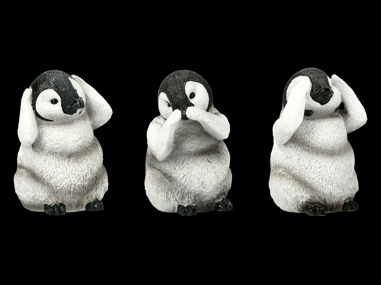 Drei Weise Pinguin Figuren - Nichts Böses