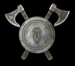 Wandrelief - Wikinger Schild Mit Äxten
