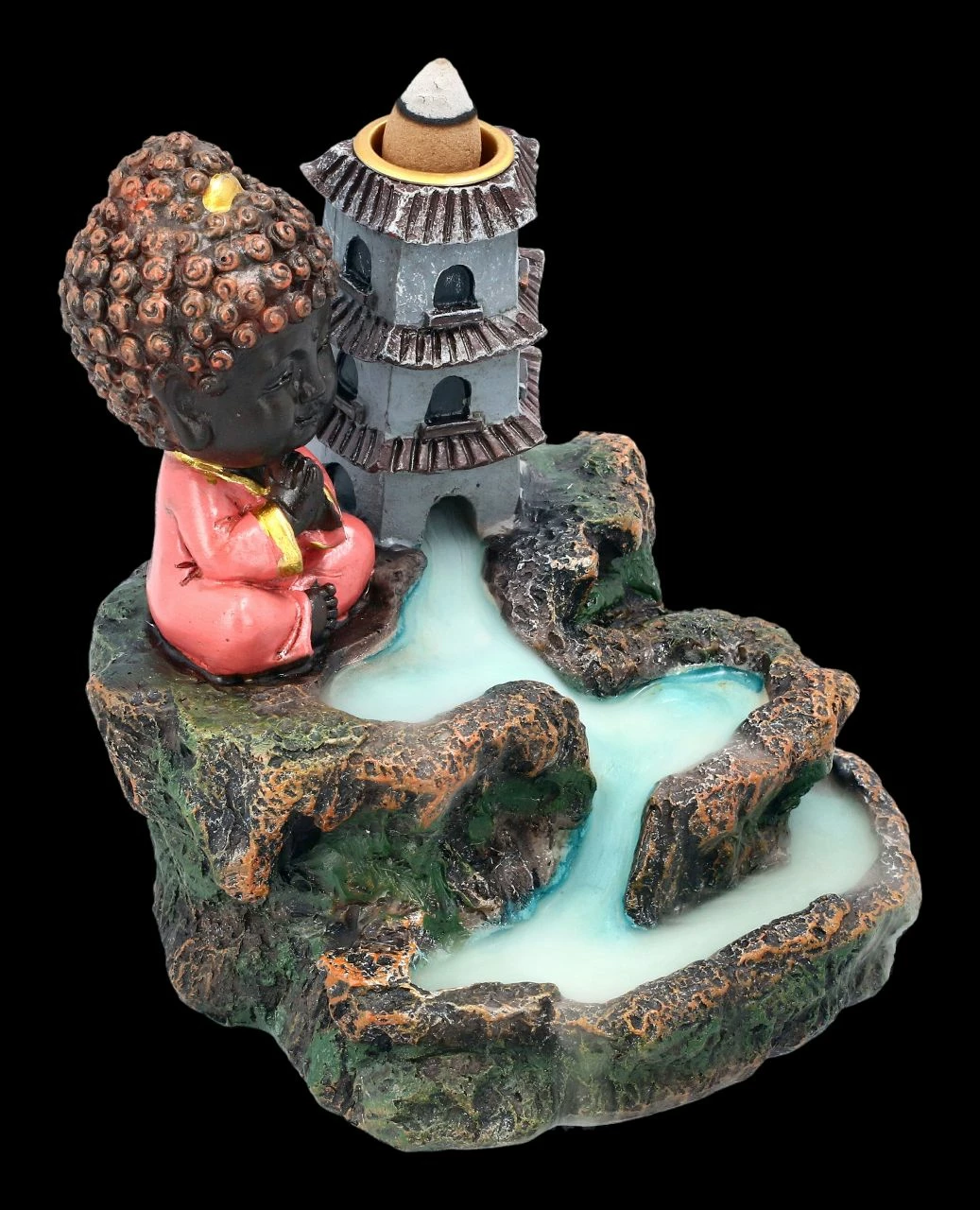 Backflow Räucherkegelhalter - Buddha Zen Tempel – Bild 6