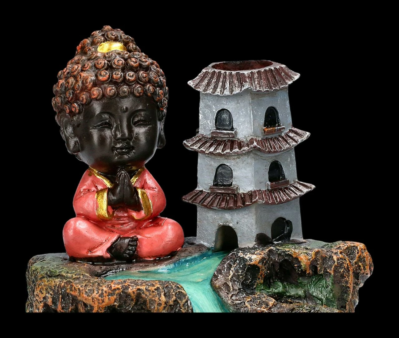 Backflow Räucherkegelhalter - Buddha Zen Tempel – Bild 8