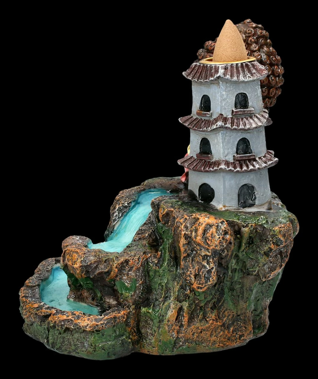 Backflow Räucherkegelhalter - Buddha Zen Tempel – Bild 3