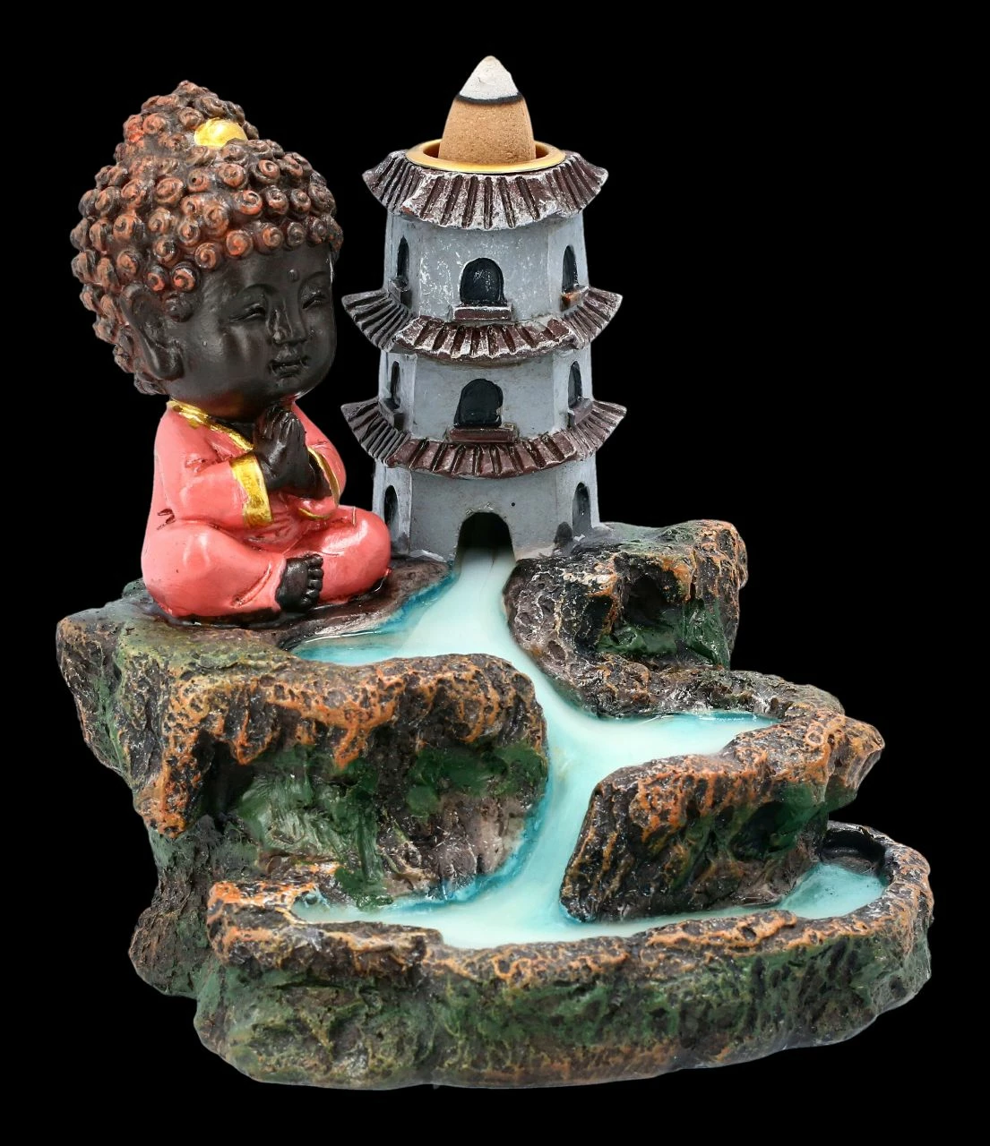 Backflow Räucherkegelhalter - Buddha Zen Tempel – Bild 2