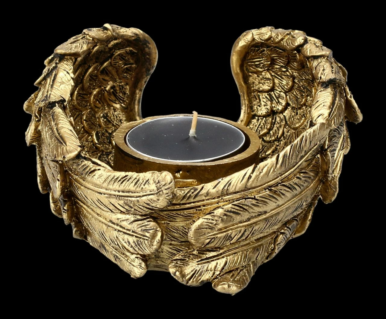 Teelichthalter - Engelsflügel Goldfarben – Bild 2