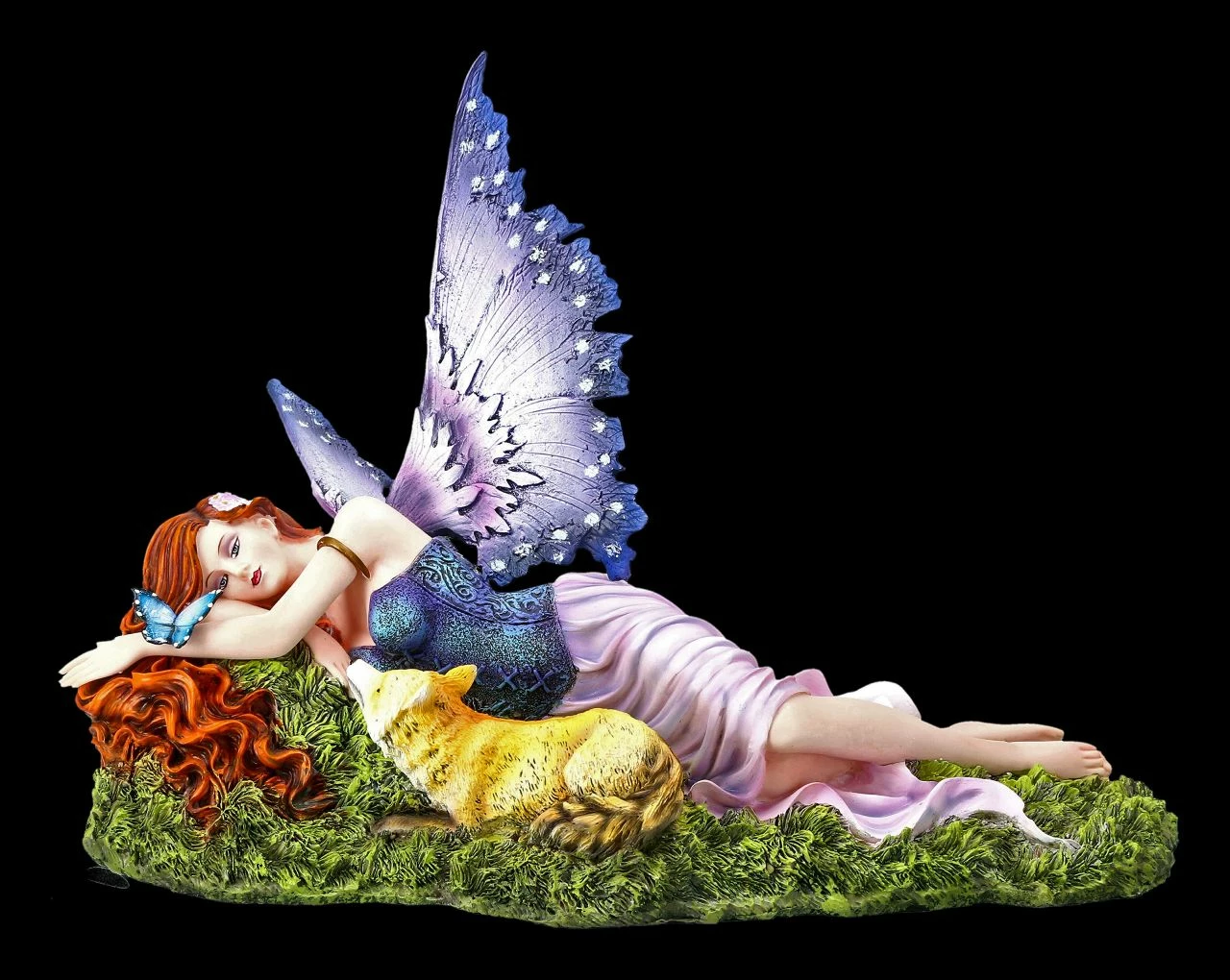 Elfen Figur - Foxy Liegend Mit Fuchs