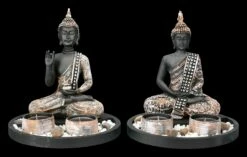 Buddha Figuren Set Mit Teelichthalter