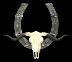 Western Wandreflief - Hufeisen Mit Bullenschädel
