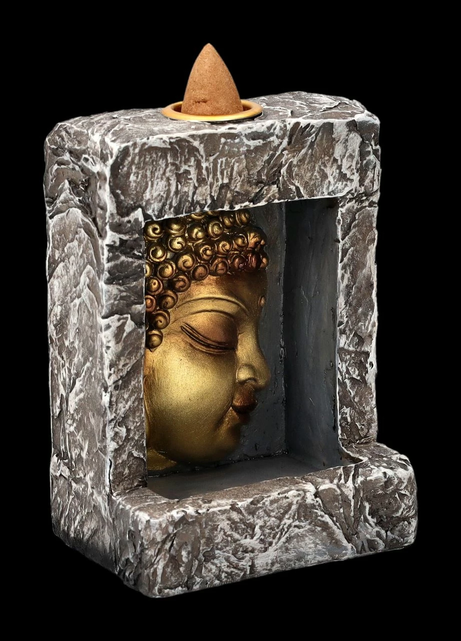 Backflow Räucherhalter - Buddha Kopf Säule – Bild 2