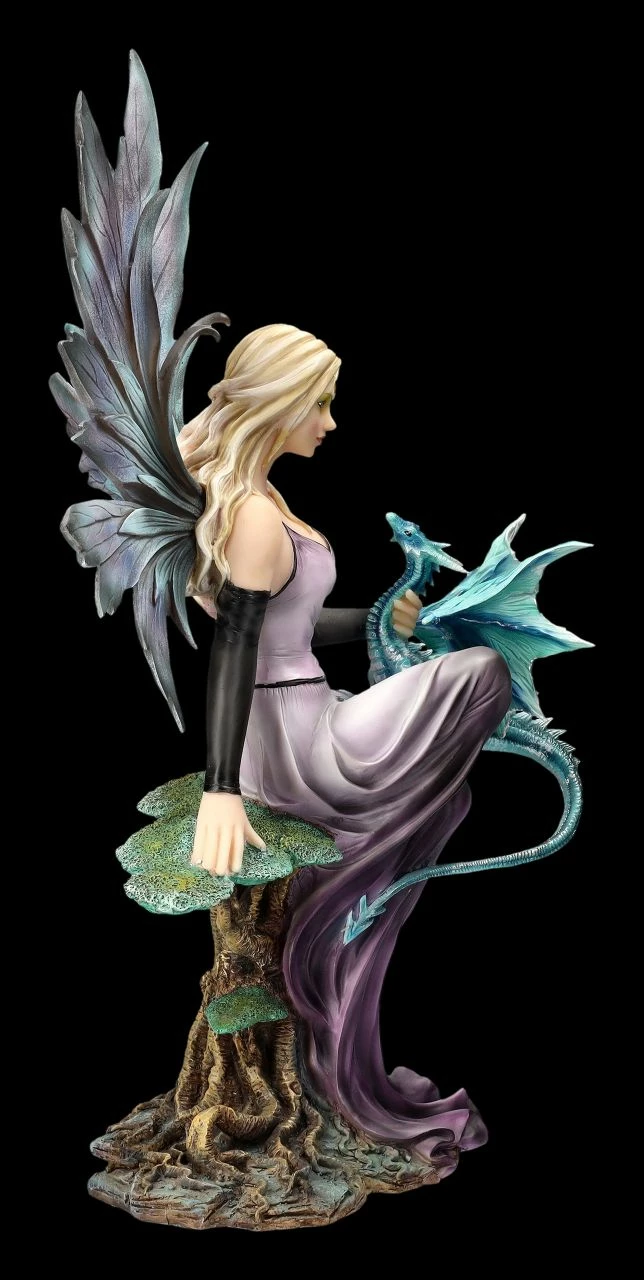 Elfenfigur Lila Auf Weltenbaum Mit Drache – Bild 5