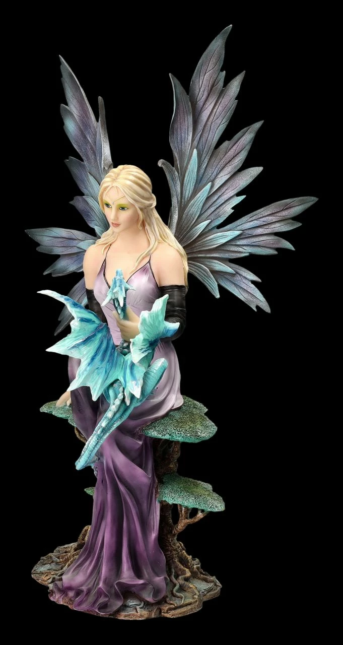 Elfenfigur Lila Auf Weltenbaum Mit Drache – Bild 6