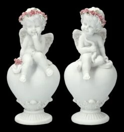 Engel Figuren - Putten Auf Herzen 2er Set