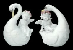 Engel Figuren - Putten Auf Schwänen 2er Set