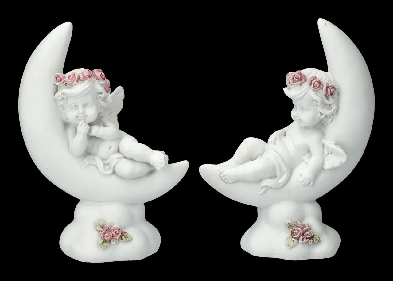 Engel Figuren - Putten Auf Monden 2er Set