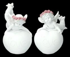 Engel Figuren 2er Set - Putten Mit "Love" Herz