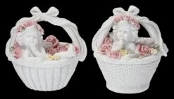 Engel Figuren 2er Set - Putten In Blumenkorb