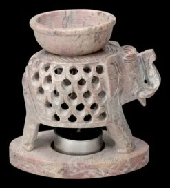 Duftlampe Elefant Aus Speckstein - Rüssel Oben
