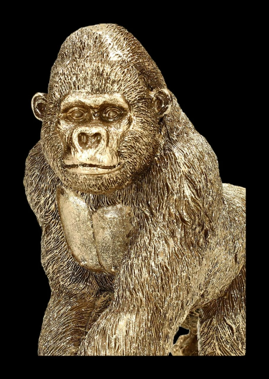 Gorilla Figur Goldfarben – Bild 7