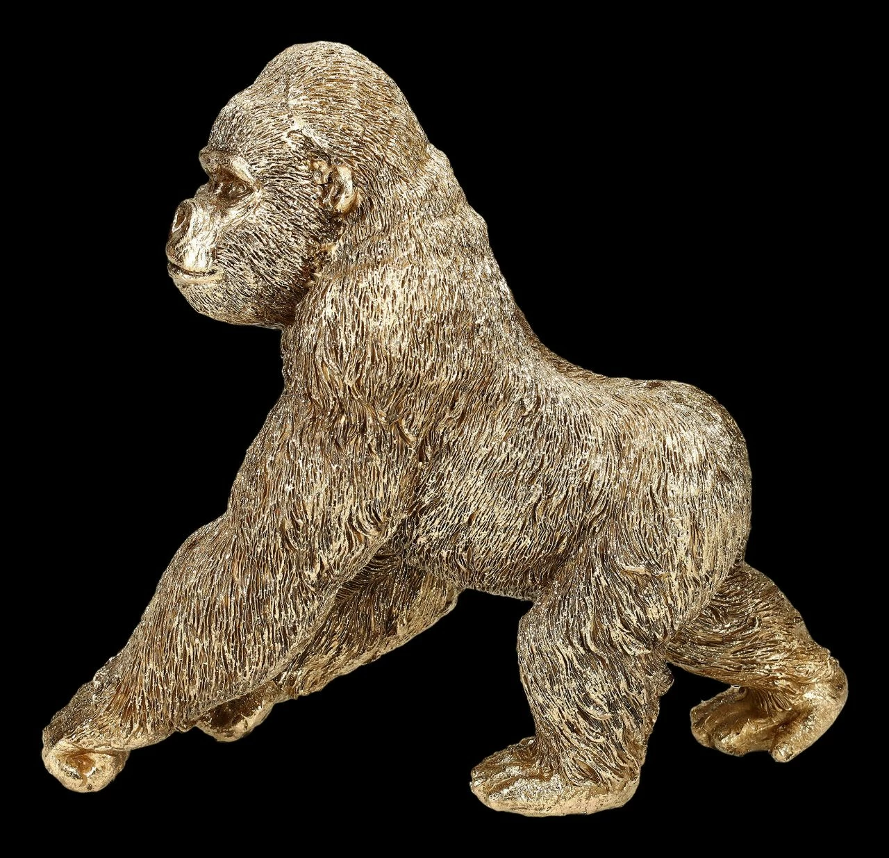 Gorilla Figur Goldfarben – Bild 2