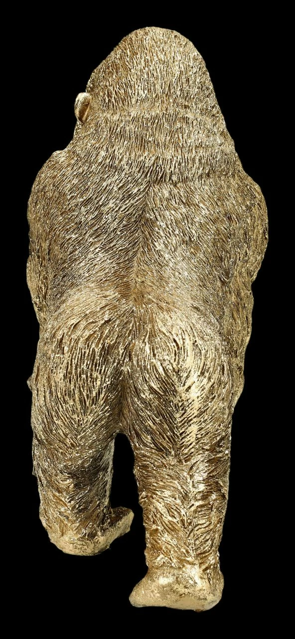 Gorilla Figur Goldfarben – Bild 4