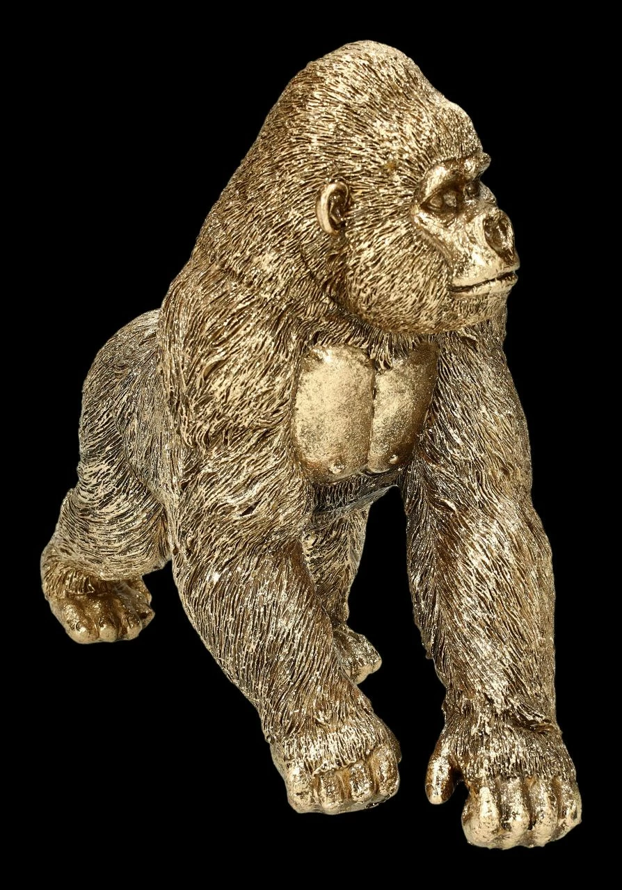 Gorilla Figur Goldfarben – Bild 6
