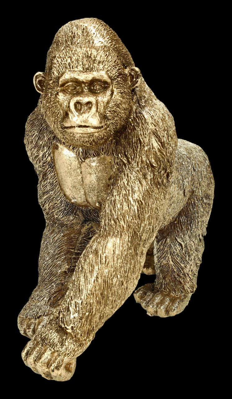 Gorilla Figur Goldfarben