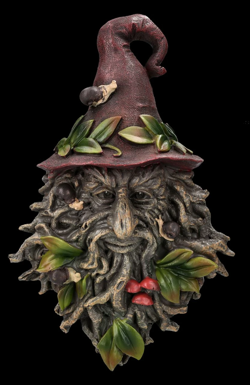 Wandrelief - Greenman Mit Zaubererhut