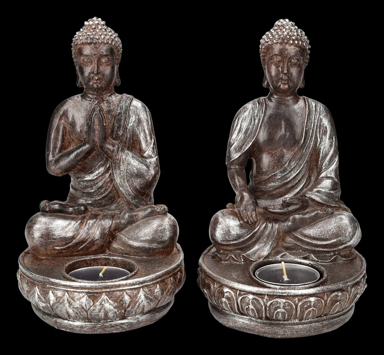 Buddha Teelichthalter 2er Set - Meditation – Bild 3