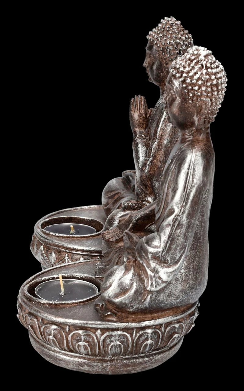 Buddha Teelichthalter 2er Set - Meditation – Bild 6