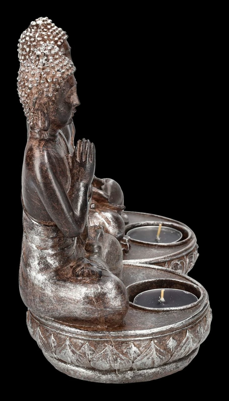 Buddha Teelichthalter 2er Set - Meditation – Bild 5