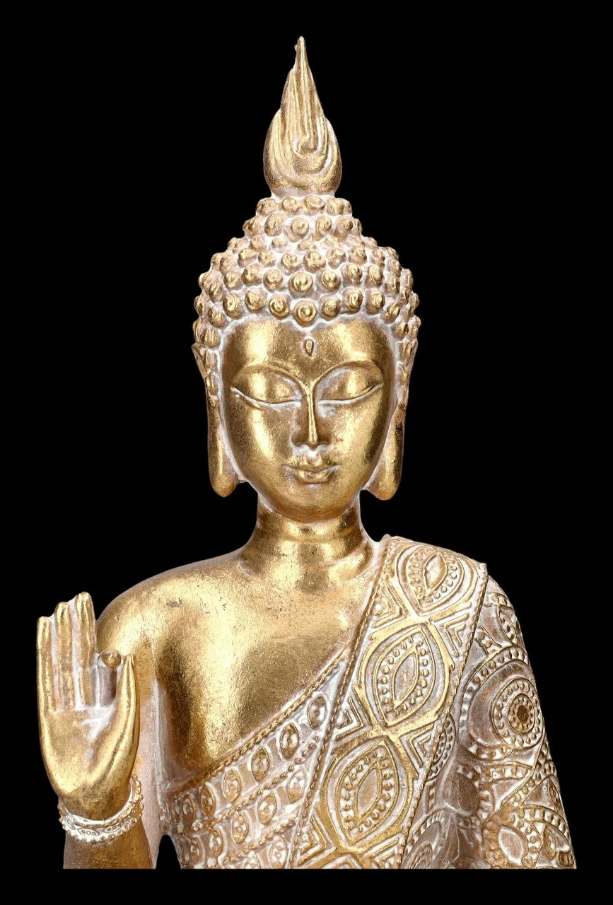 Buddha Teelichthalter - Verziert Goldfarben – Bild 7
