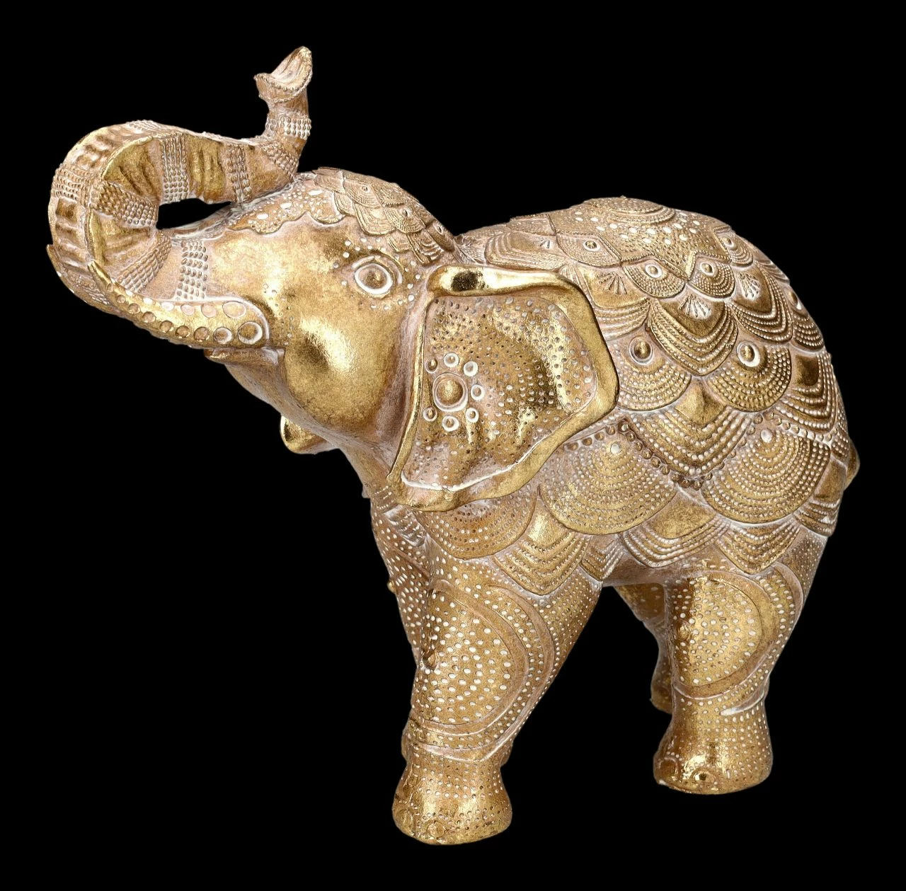 Elefanten Figuren 2er Set - Indisch Goldfarben – Bild 5