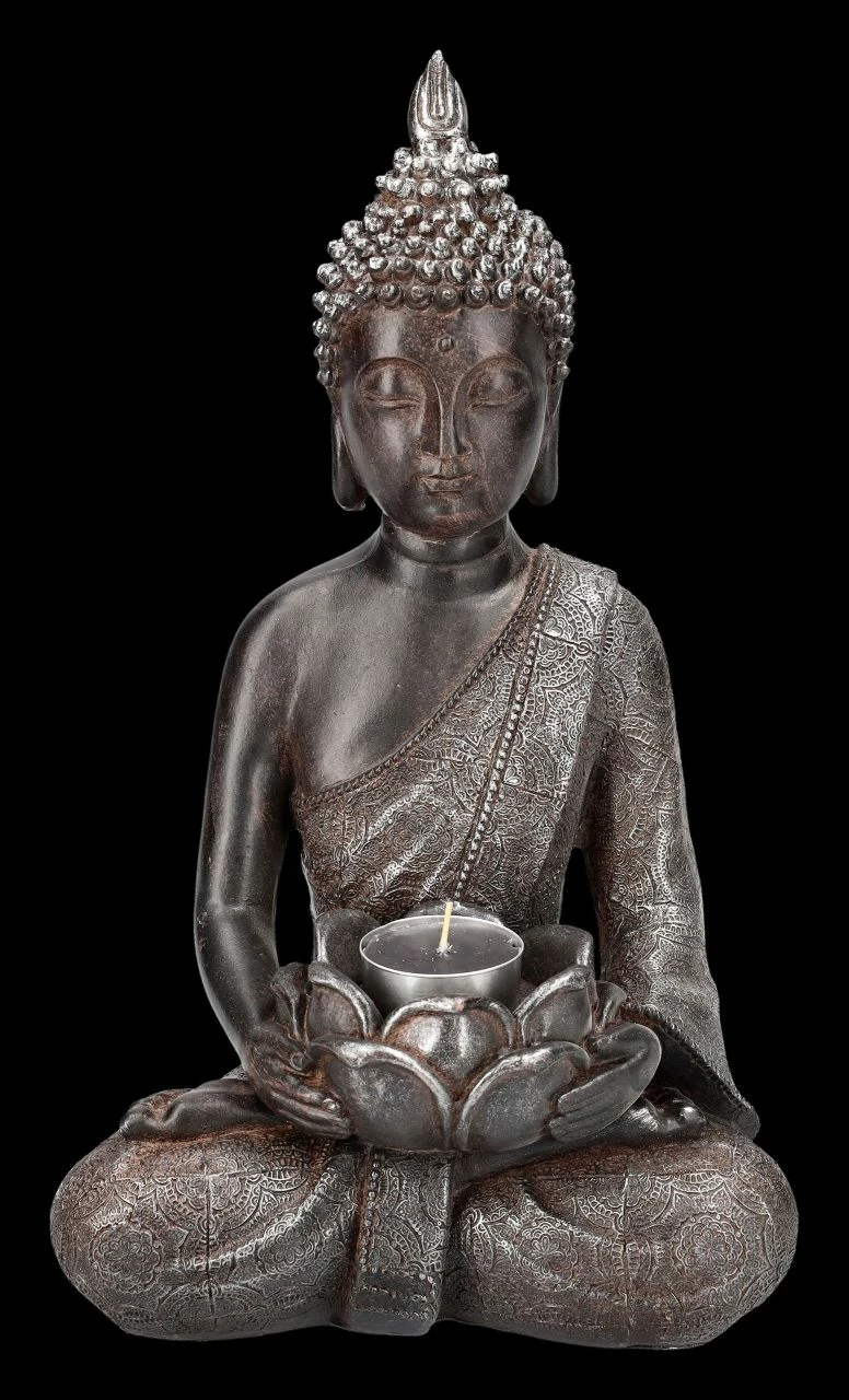 Buddha Teelichthalter - Verziert Braun – Bild 7