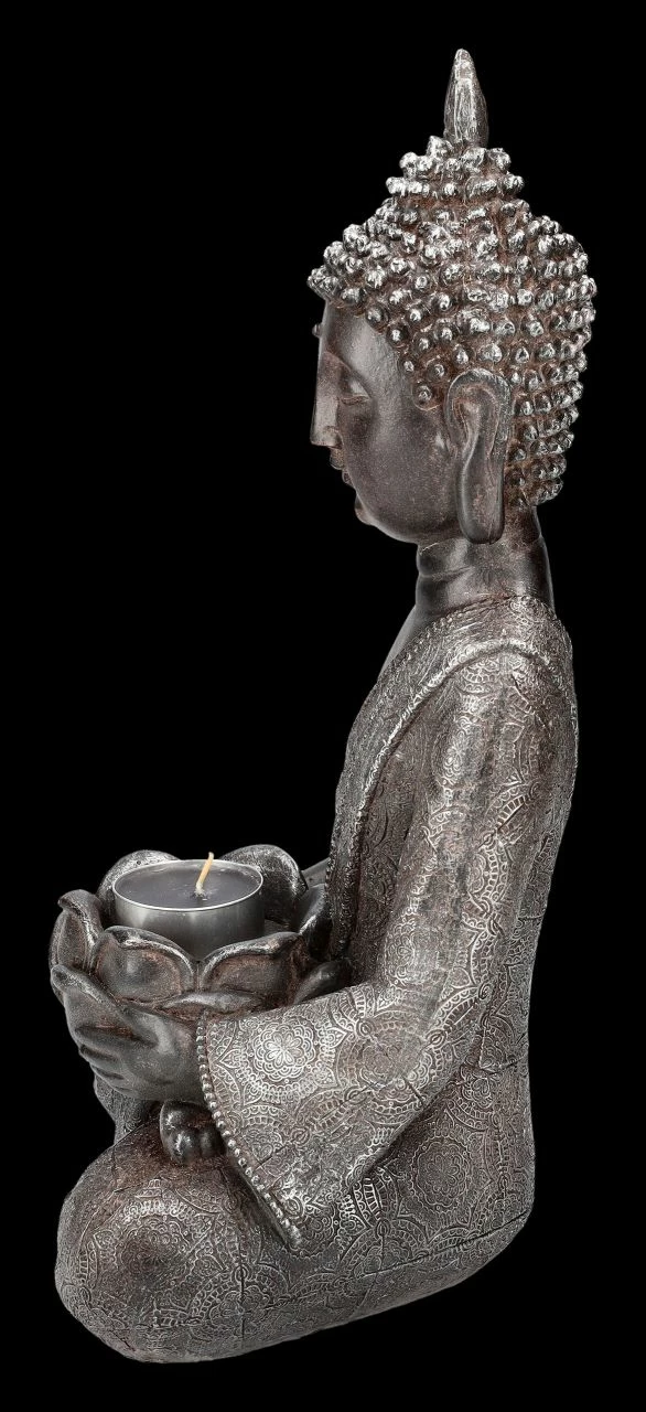 Buddha Teelichthalter - Verziert Braun – Bild 6