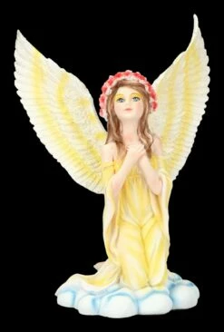 Engel Figur In Gelbem Kleid Betend