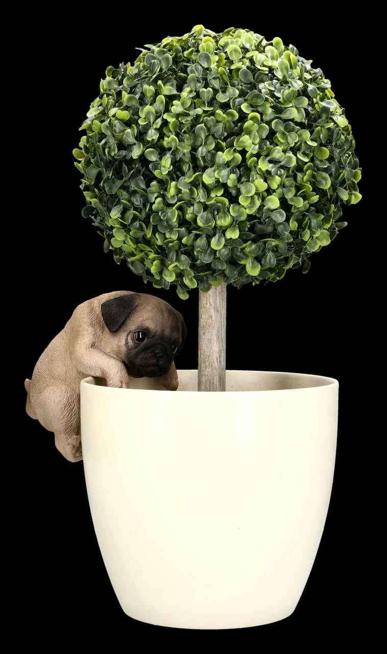 Mops Welpen Figur Als Blumentopf-Hänger – Bild 2