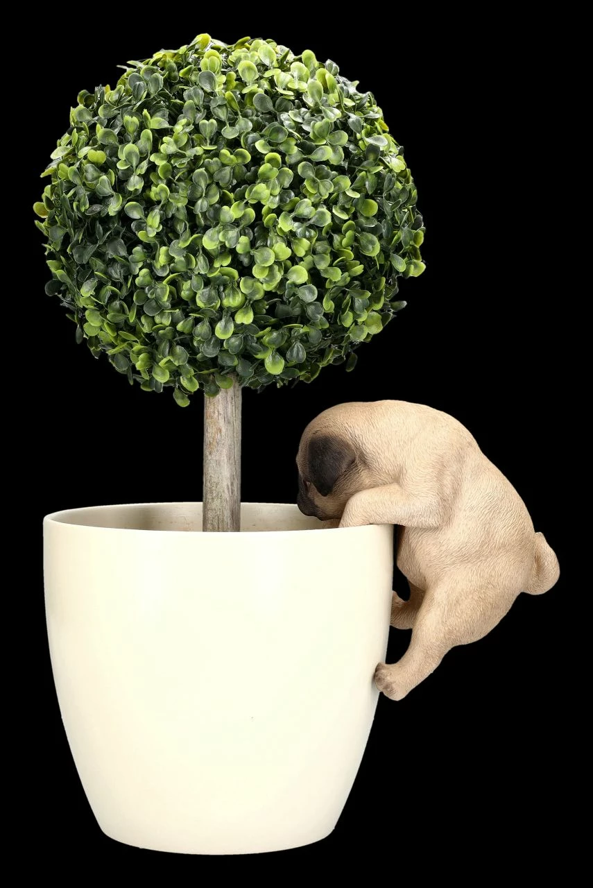 Mops Welpen Figur Als Blumentopf-Hänger – Bild 8