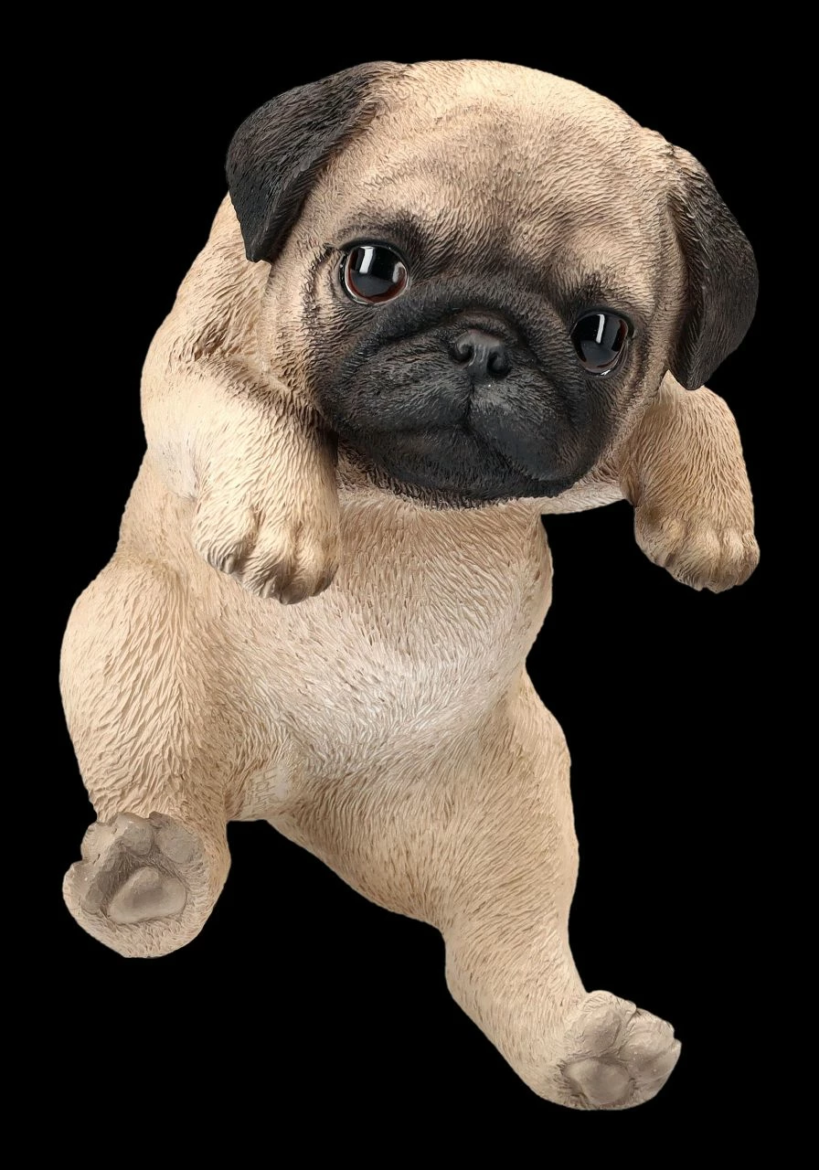 Mops Welpen Figur Als Blumentopf-Hänger