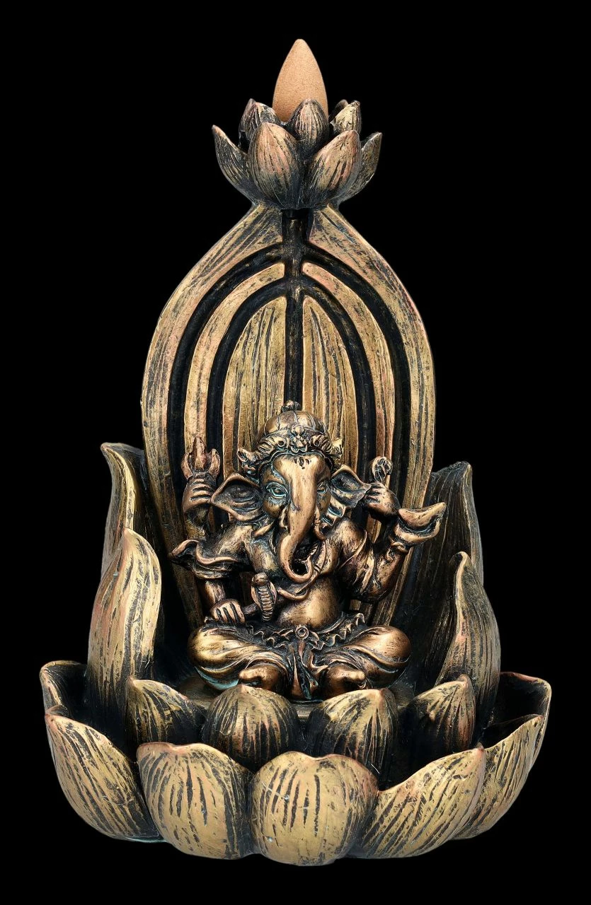 Backflow Räucherhalter - Ganesha Auf Lotus – Bild 6