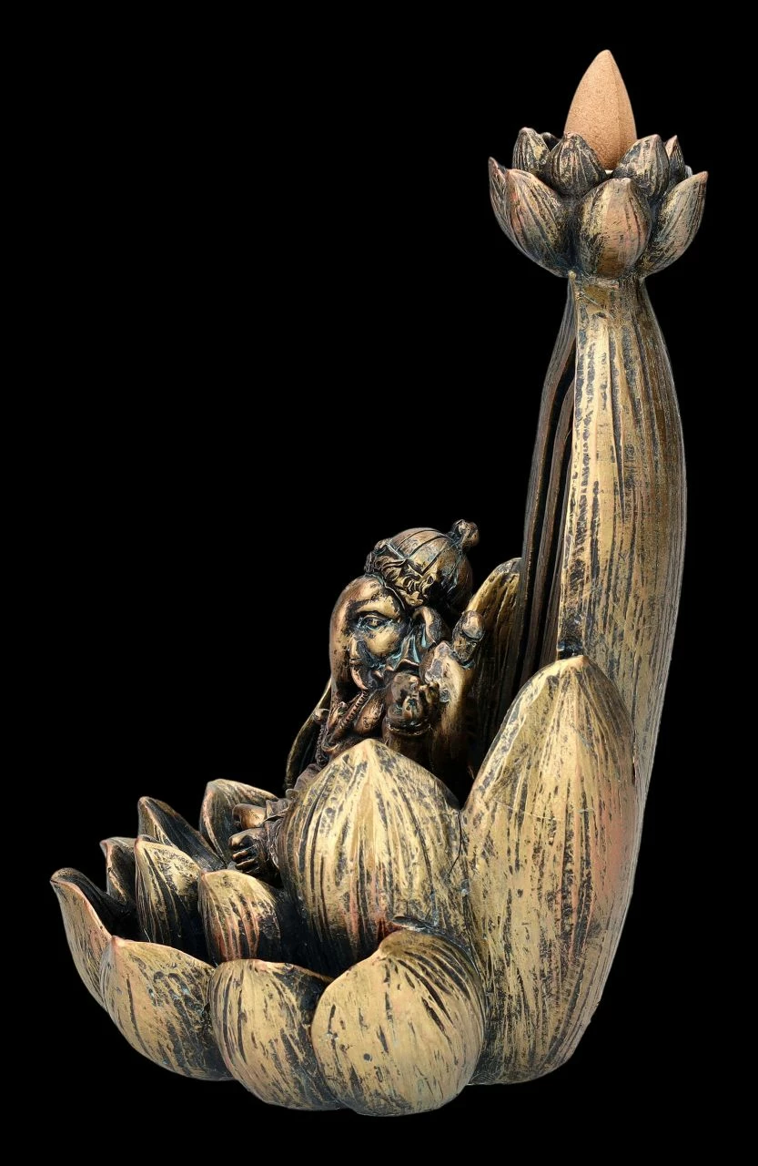 Backflow Räucherhalter - Ganesha Auf Lotus – Bild 3