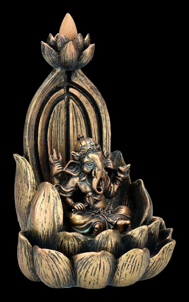 Backflow Räucherhalter - Ganesha Auf Lotus – Bild 2