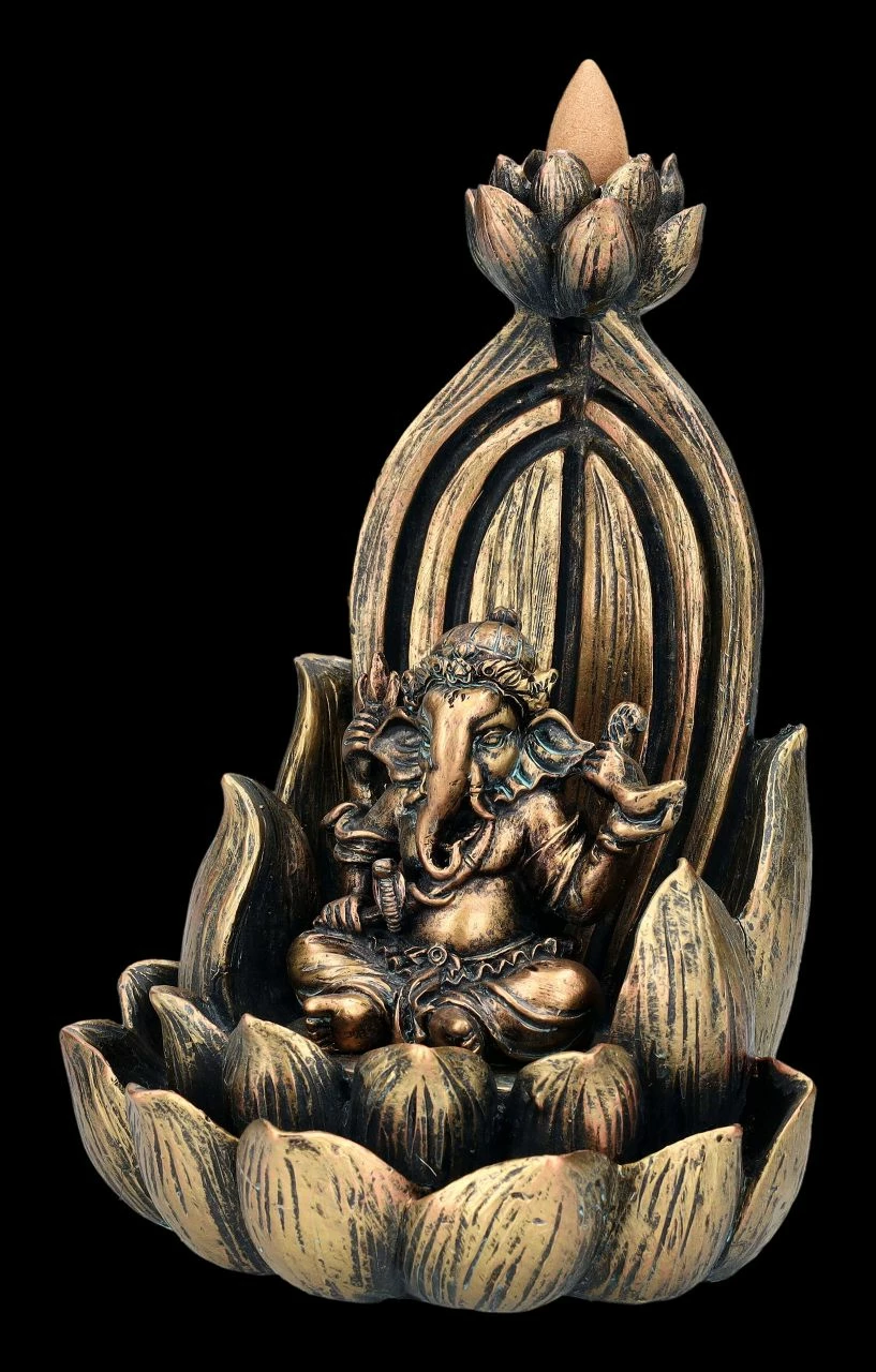 Backflow Räucherhalter - Ganesha Auf Lotus – Bild 7
