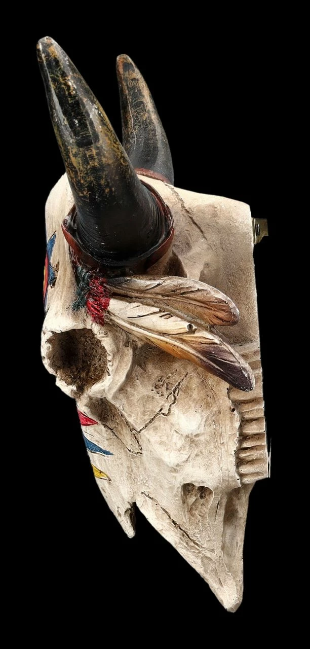 Wanddeko - Bison Totenkopf Mit Kriegsbemalung – Bild 4