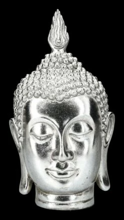 Buddha Kopf Dekofigur Silber