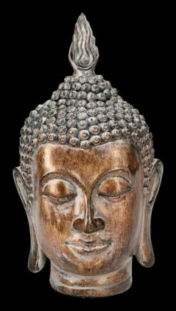 Buddha Kopf Dekofigur - Vintage Look Braun